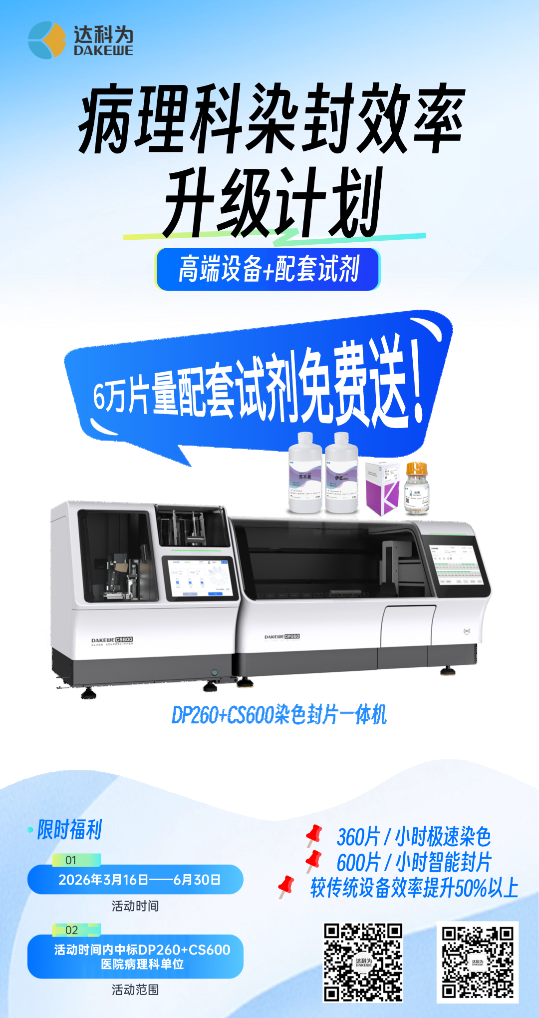 重磅福利 | 染色封片一站式解决方案来了！赠6万片量配套试剂，限时开启！